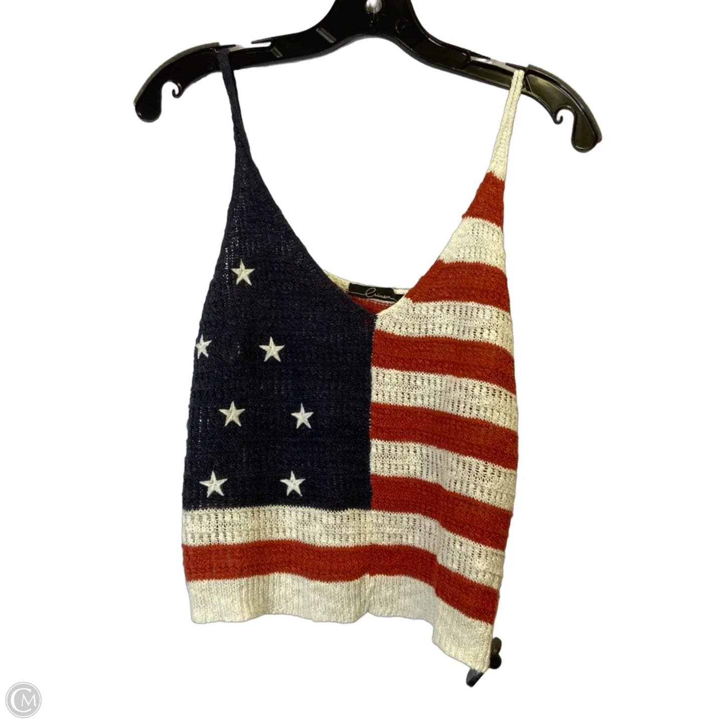 Top Sleeveless By Clothes Mentor In Red & White, Size: L