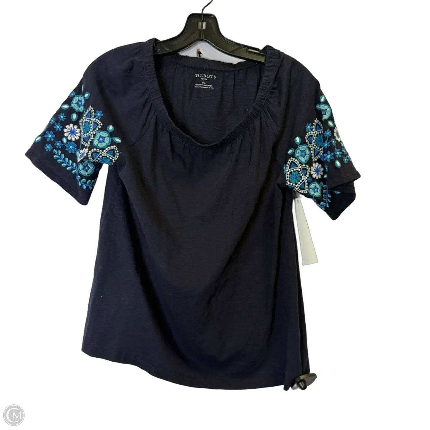 Top Short Sleeve By Talbots In Navy, Size: Mp
