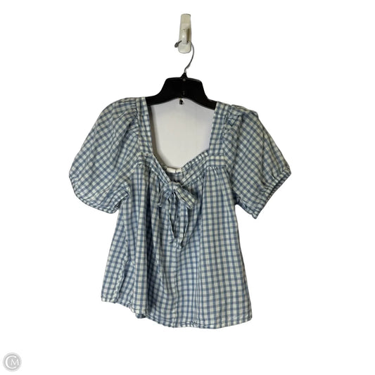 Top Short Sleeve By Gap In Blue & White, Size: M