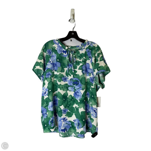 Top Short Sleeve By Croft And Barrow In Green, Size: Xxl