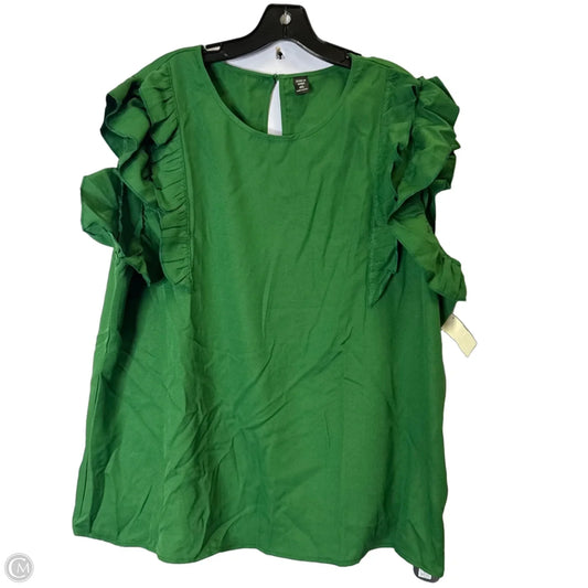 Top Sleeveless By Shein In Green, Size: 4x