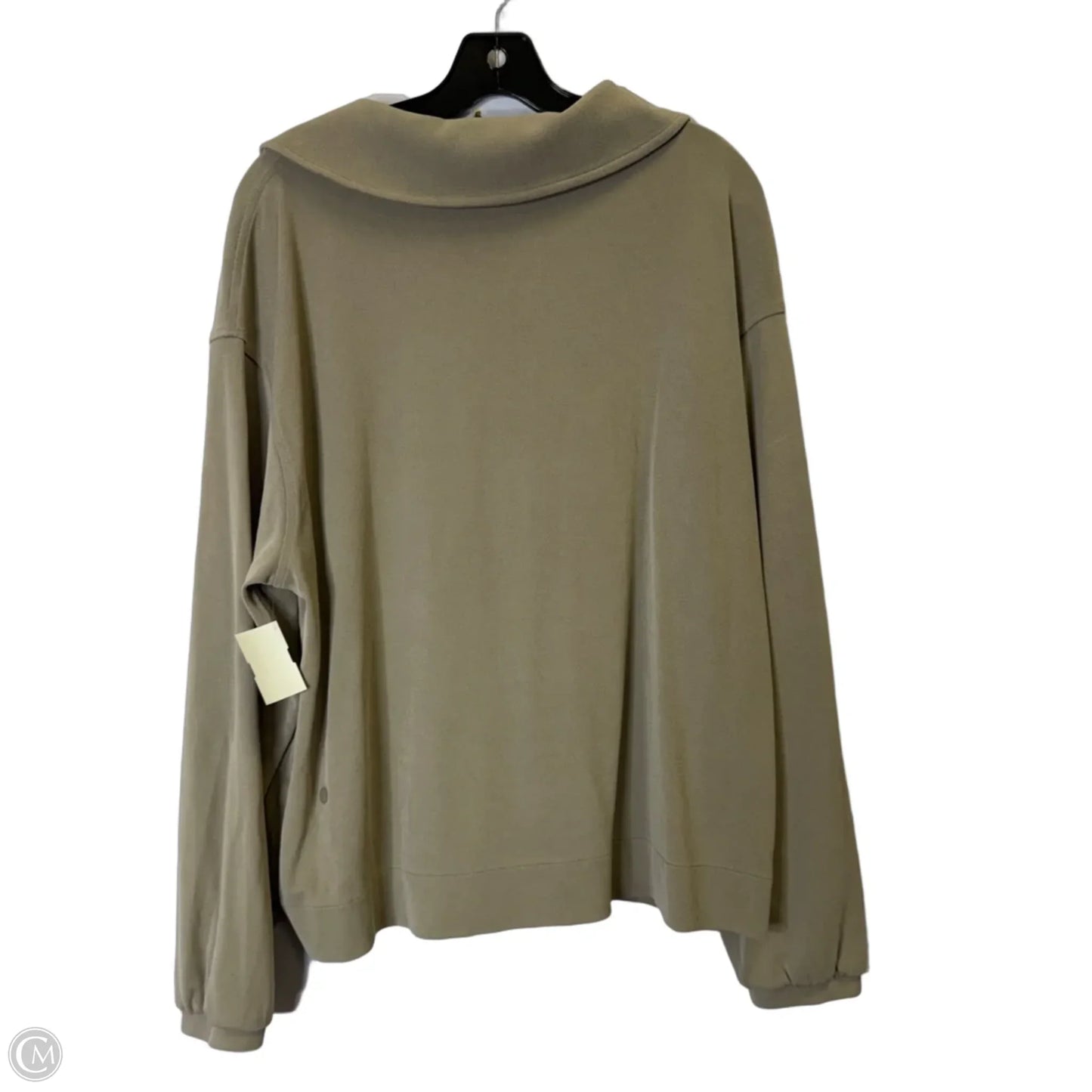 Athletic Top Long Sleeve Collar By Lululemon In Taupe, Size: M