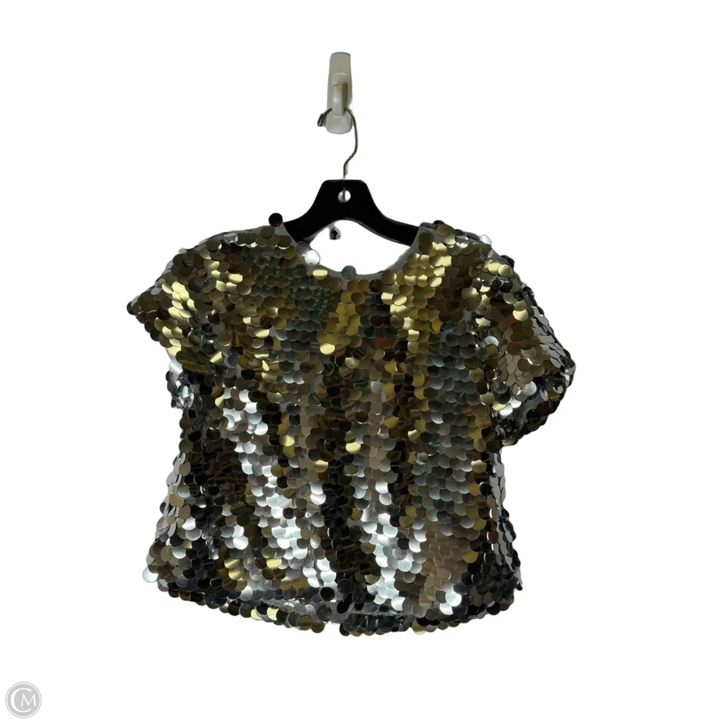 Top Short Sleeve By Endless Rose In Silver, Size: S