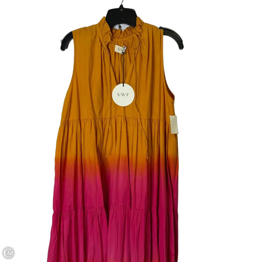 Dress Casual Maxi By Cma In Orange & Pink, Size: L