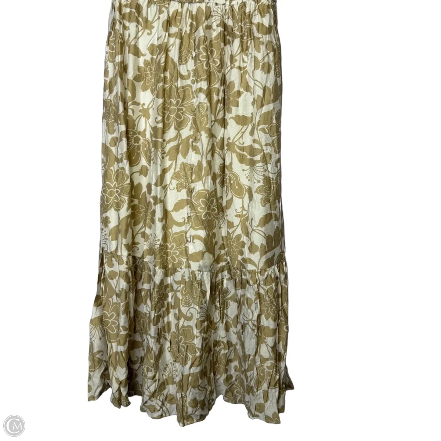 Dress Casual Midi By Clothes Mentor In Tan & White, Size: M