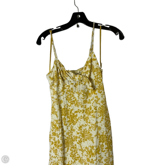 Dress Casual Midi By Monteau In White & Yellow, Size: S