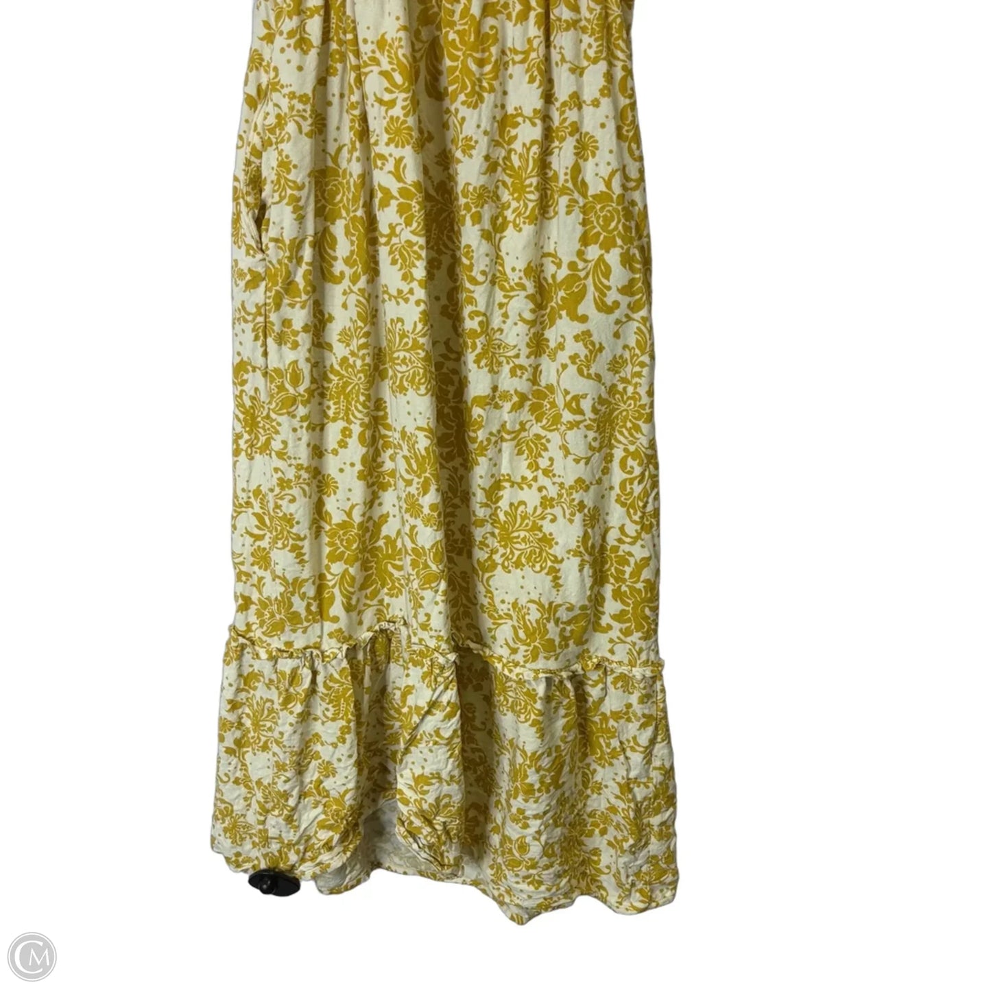 Dress Casual Midi By Monteau In White & Yellow, Size: S