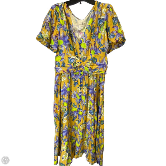 Dress Casual Maxi By Umgee In Blue & Yellow, Size: L