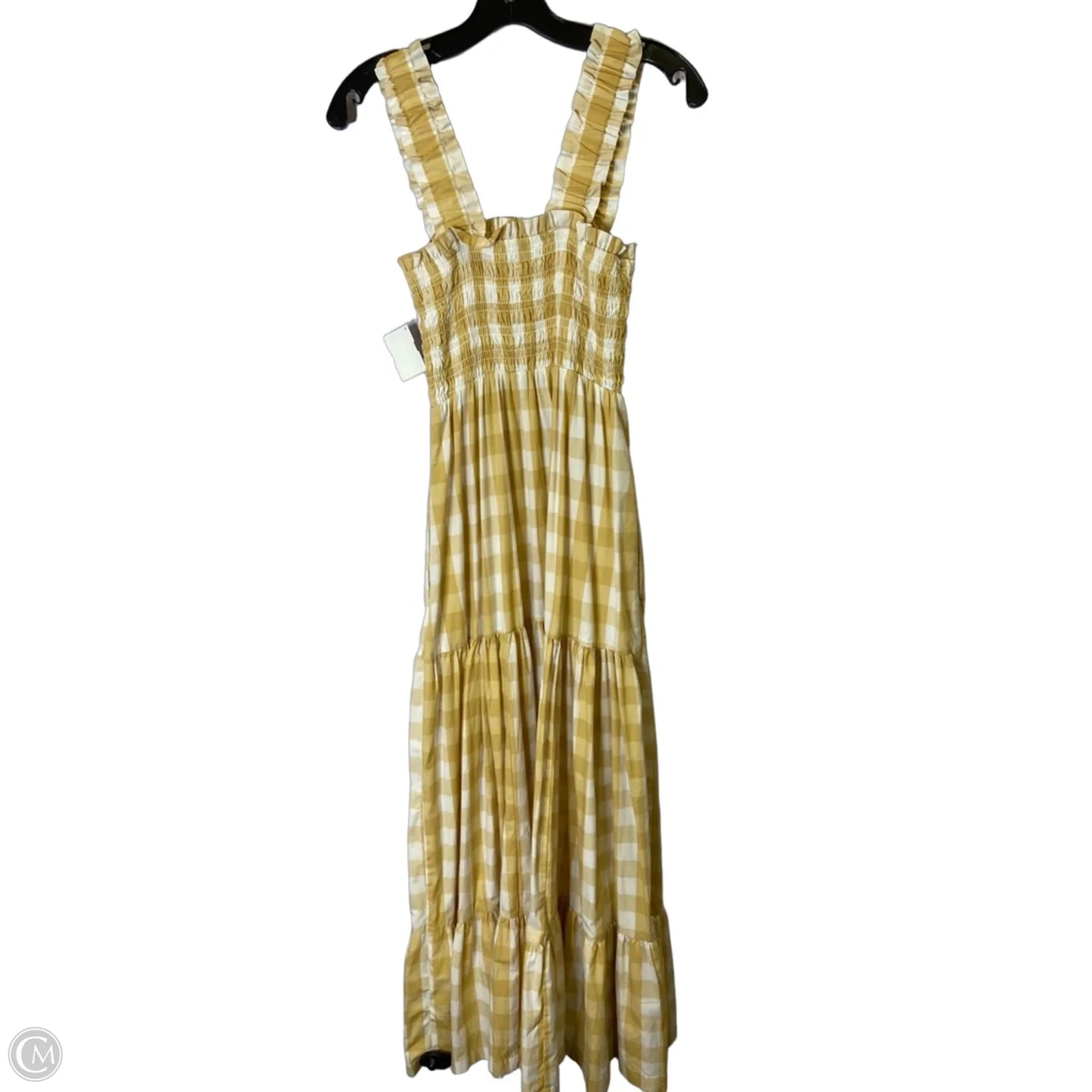 Dress Casual Maxi By Abercrombie And Fitch In White & Yellow, Size: M