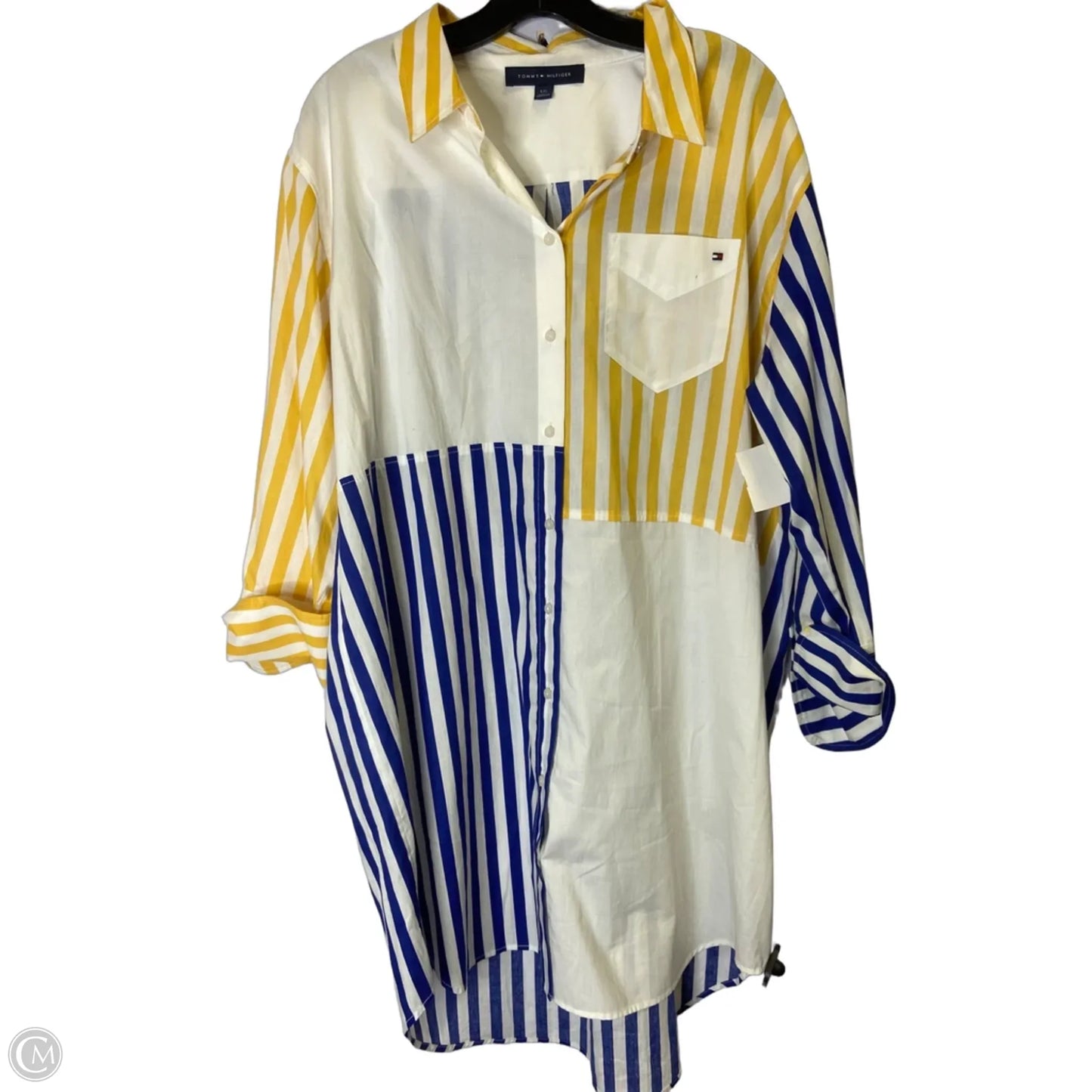 Dress Casual Short By Tommy Hilfiger In Blue & Yellow, Size: L