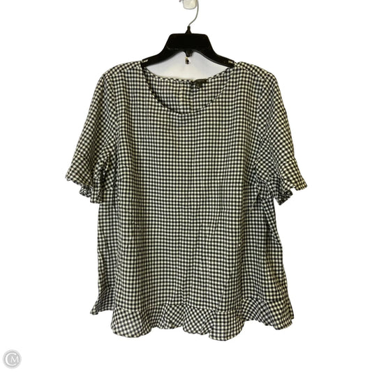 Top Short Sleeve By Talbots In Black & White, Size: 1x