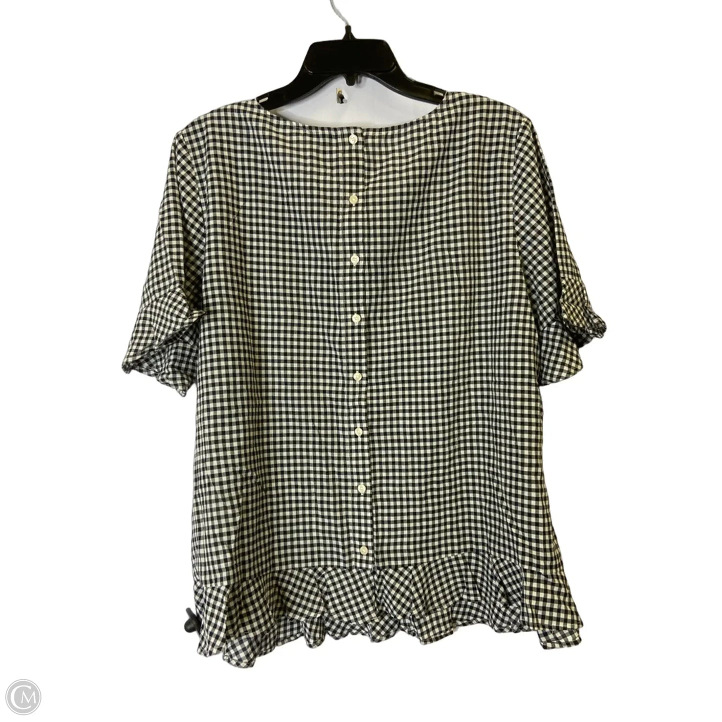 Top Short Sleeve By Talbots In Black & White, Size: 1x