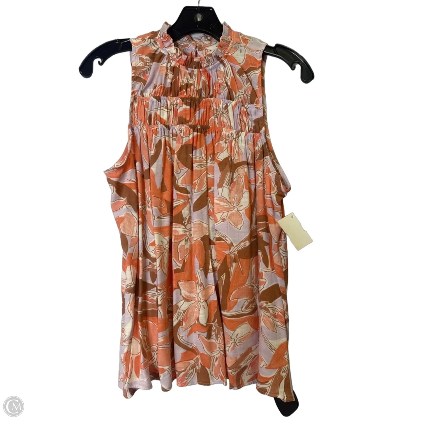 Top Sleeveless By Nine West In Orange & Purple, Size: S