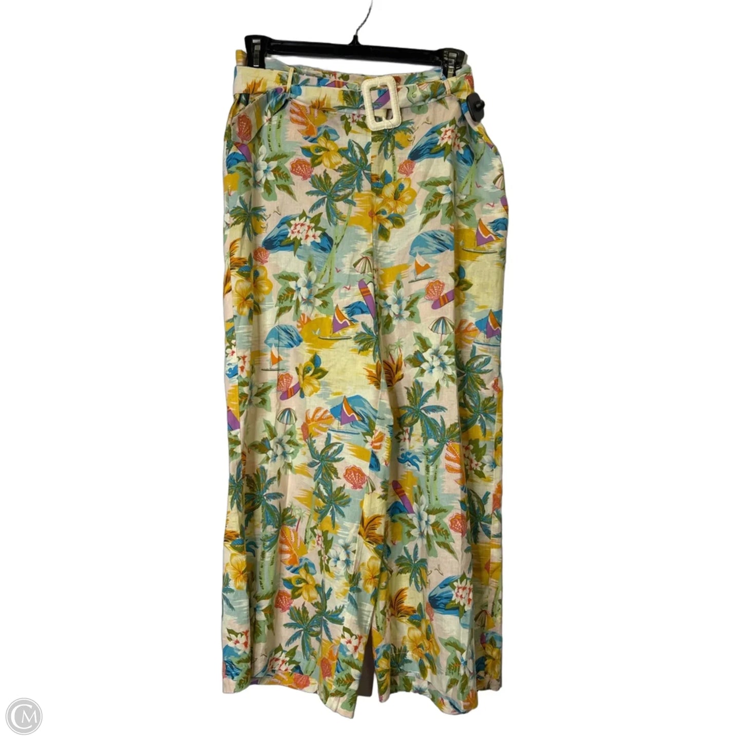 Pants Wide Leg By C And C In Tropical Print, Size: Xl
