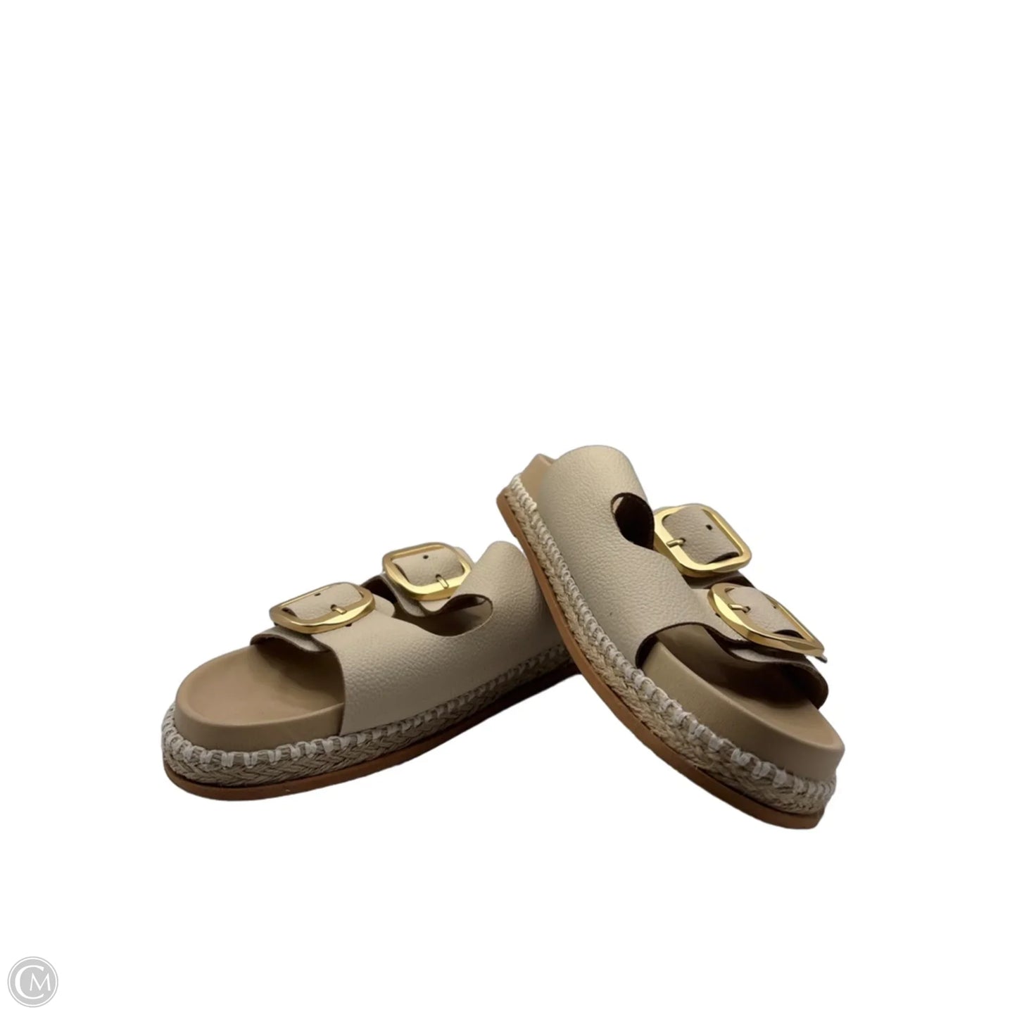 Sandals Flats By Clothes Mentor In Cream, Size: 9.5