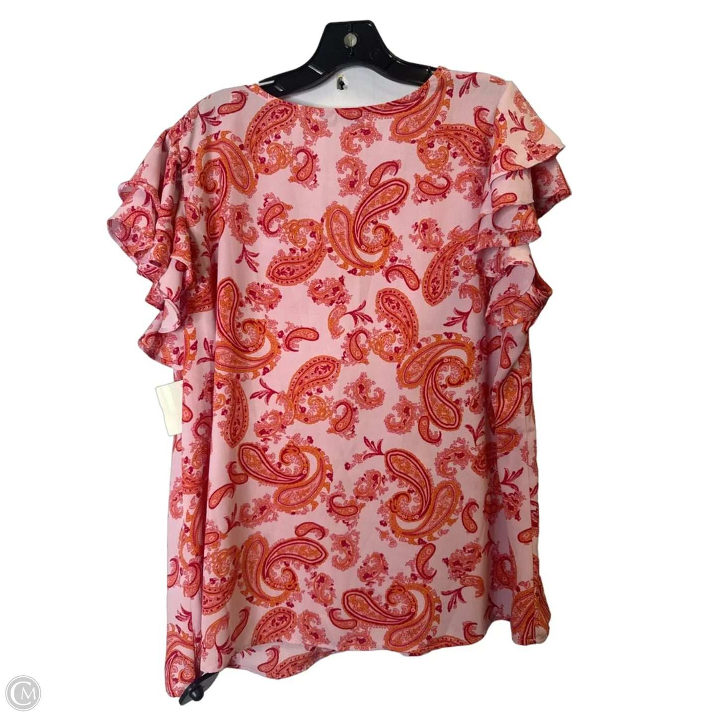 Top Short Sleeve By Chaus In Purple & Red, Size: 2x