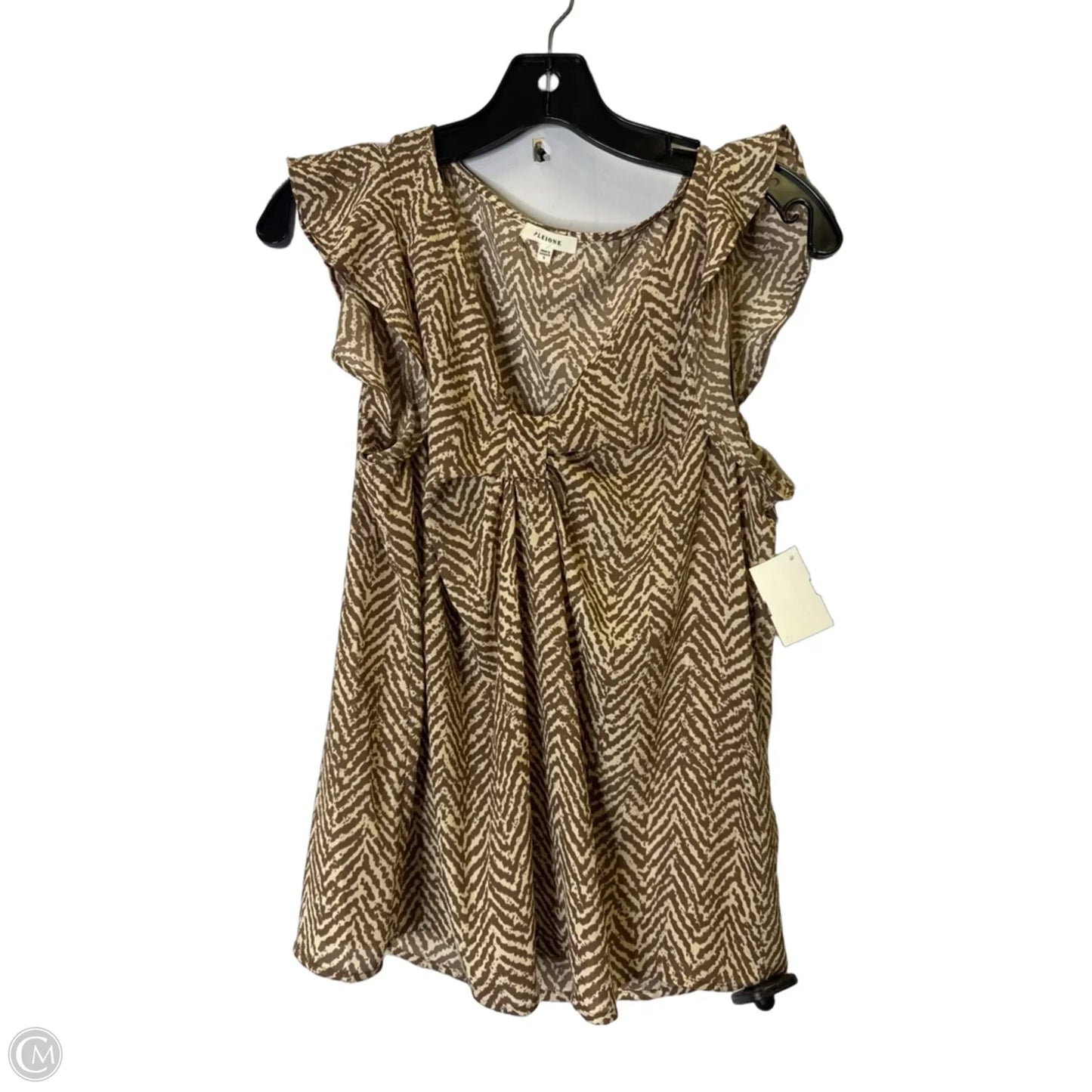 Top Sleeveless By Pleione In Brown, Size: S
