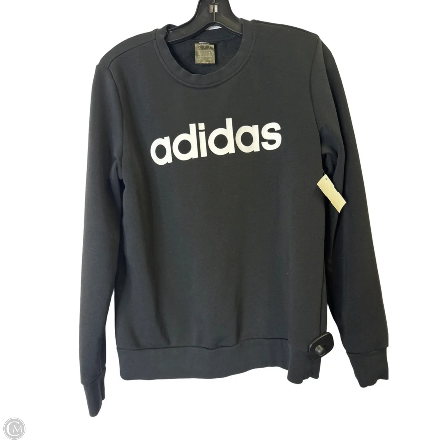 Athletic Sweatshirt Crewneck By Adidas In Black, Size: M