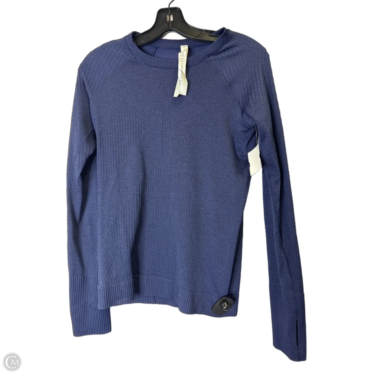 Athletic Top Long Sleeve Collar By Lululemon In Blue, Size: 8