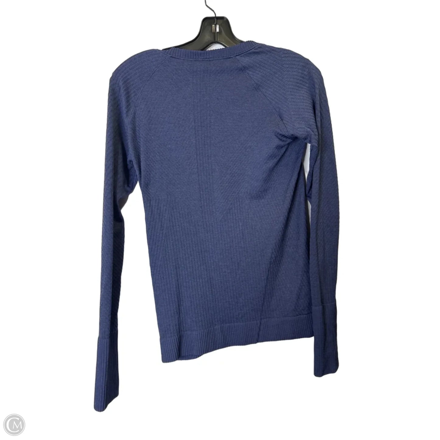 Athletic Top Long Sleeve Collar By Lululemon In Blue, Size: 8