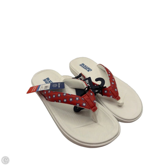 Sandals Flip Flops By Clothes Mentor In Blue & Red & White, Size: 8