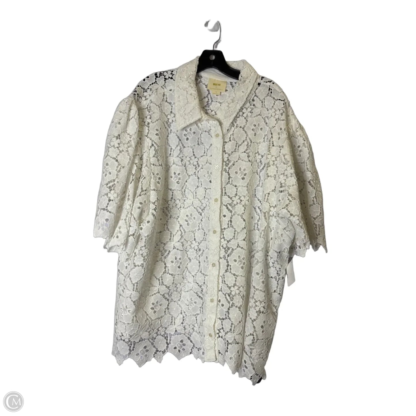 Top Short Sleeve By Maeve In White, Size: 3x