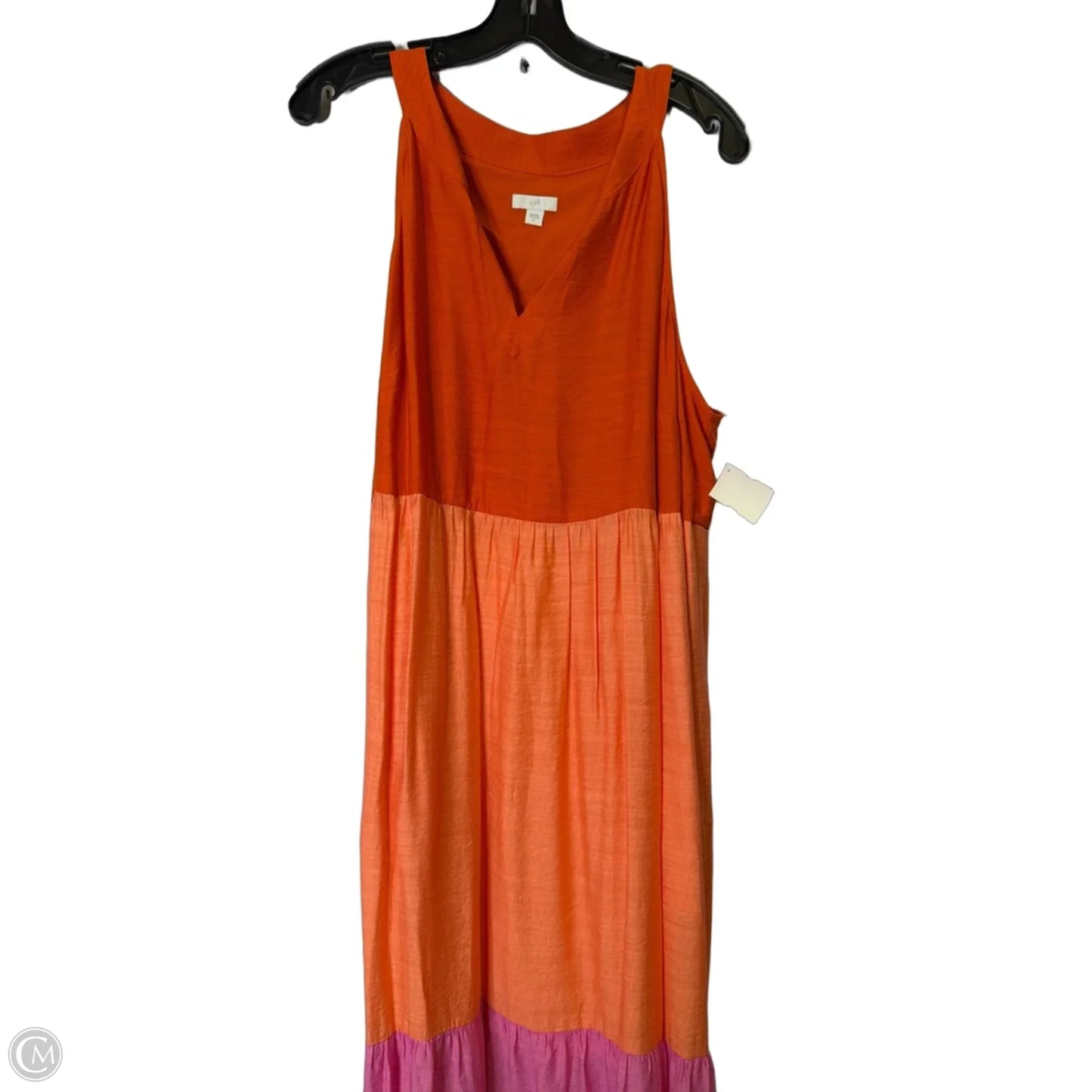 Dress Casual Maxi By J. Jill In Orange & Pink, Size: Xl