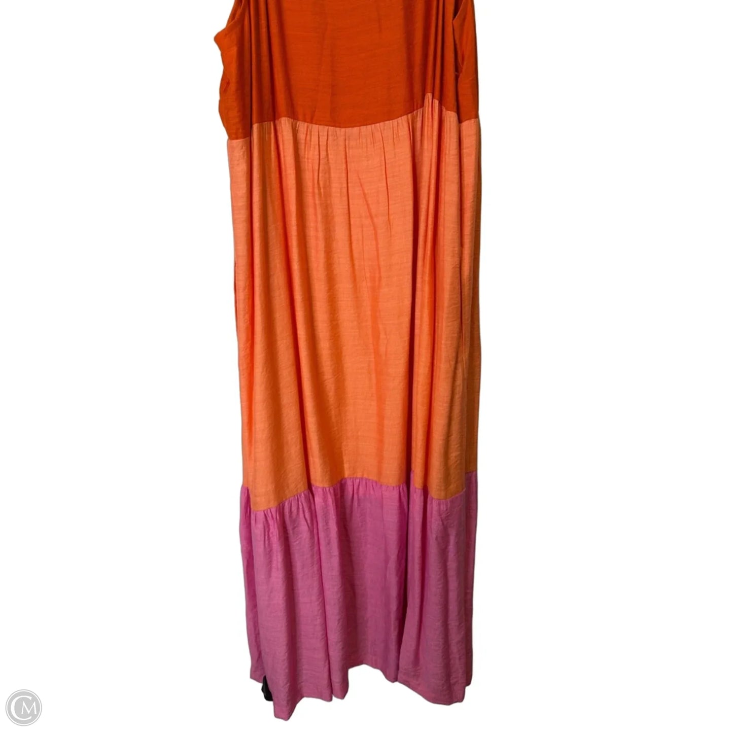Dress Casual Maxi By J. Jill In Orange & Pink, Size: Xl