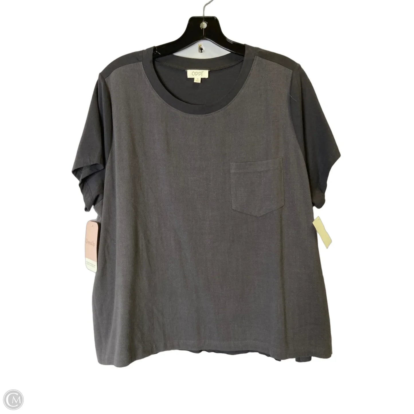 Top Short Sleeve By Oddi In Grey, Size: M