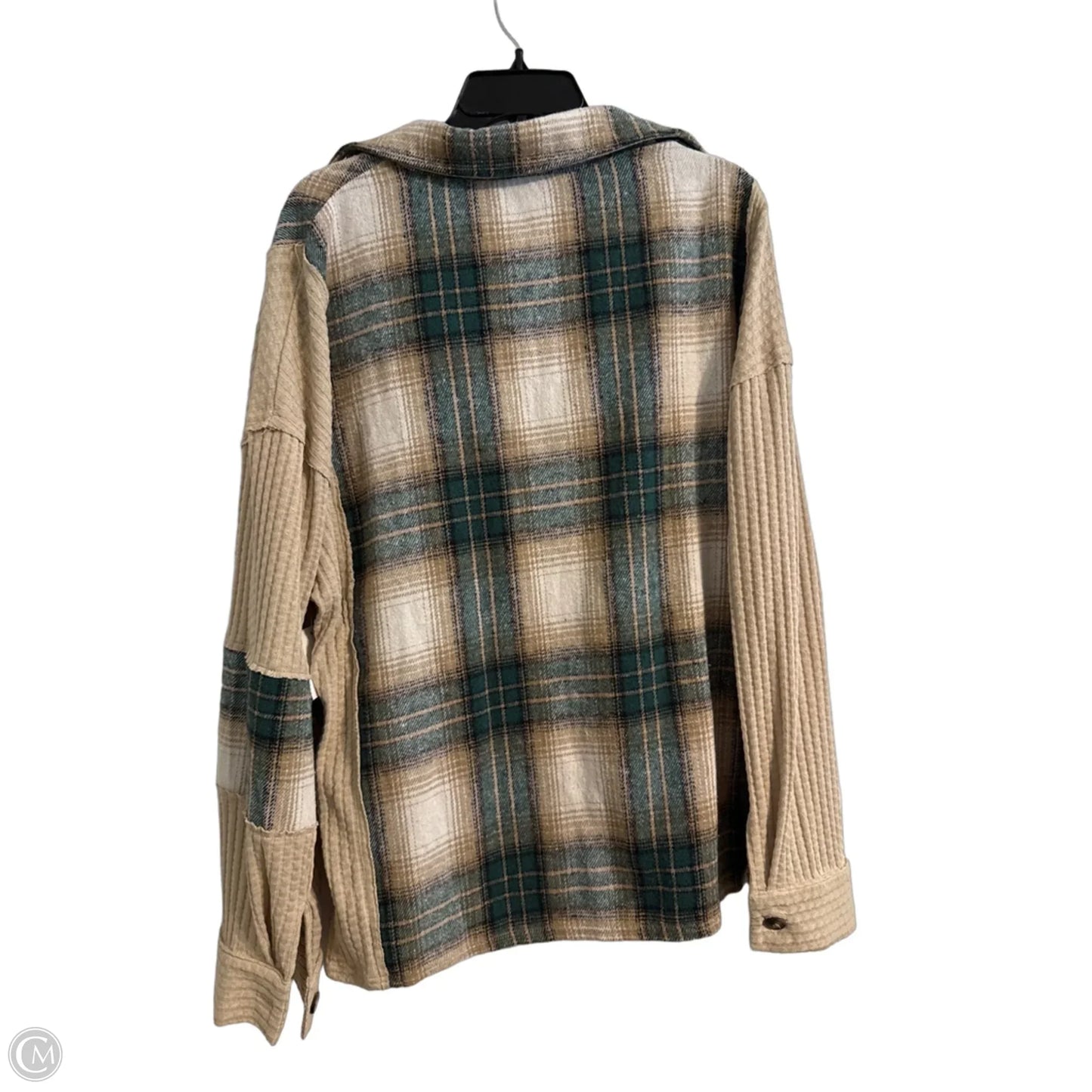 Jacket Shirt By Timing In Tan, Size: L