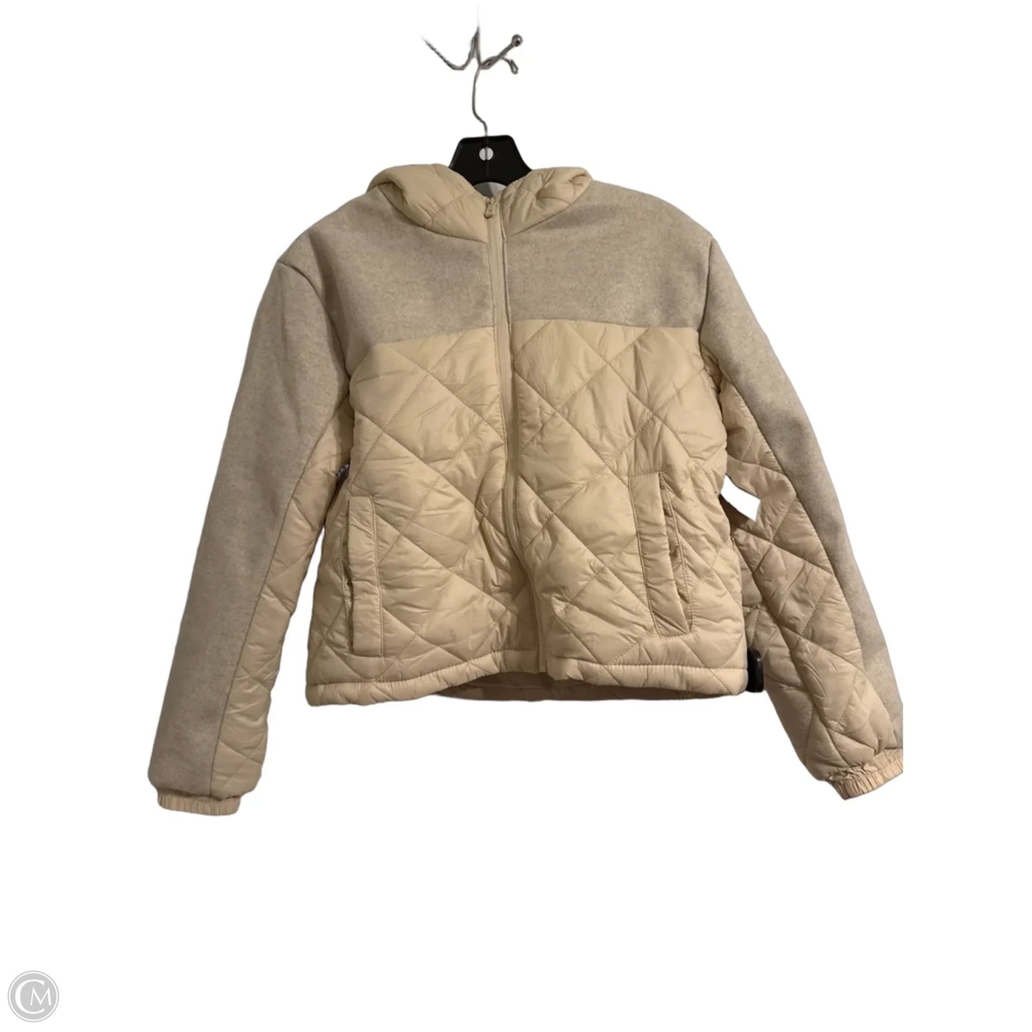 Jacket Puffer & Quilted By Iris In Cream, Size: S