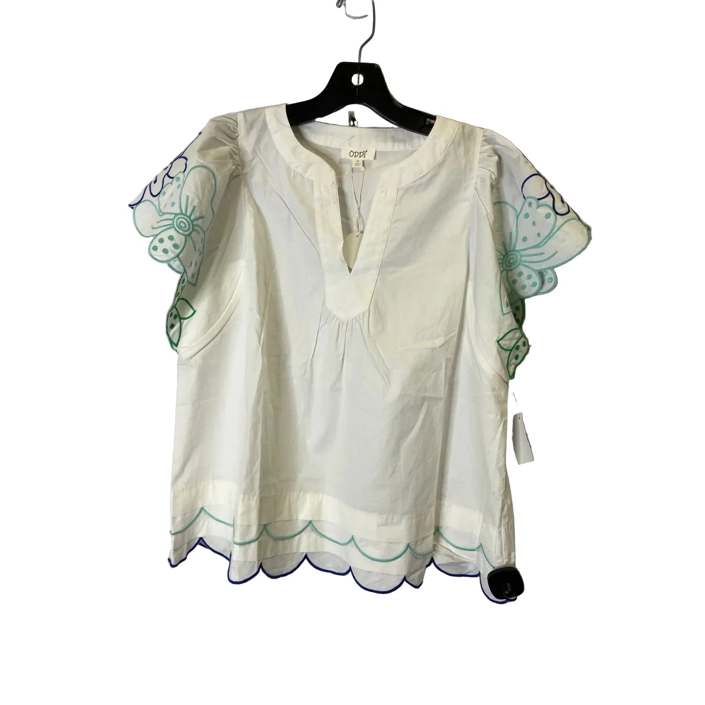 Top Short Sleeve By Oddi In White, Size: M