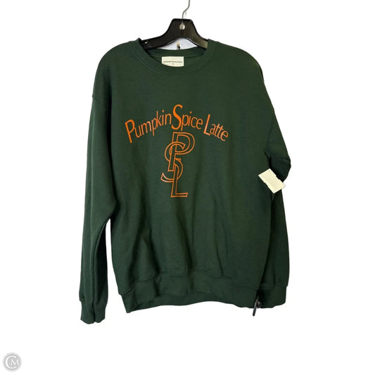 Sweatshirt Crewneck By Clothes Mentor In Green, Size: M