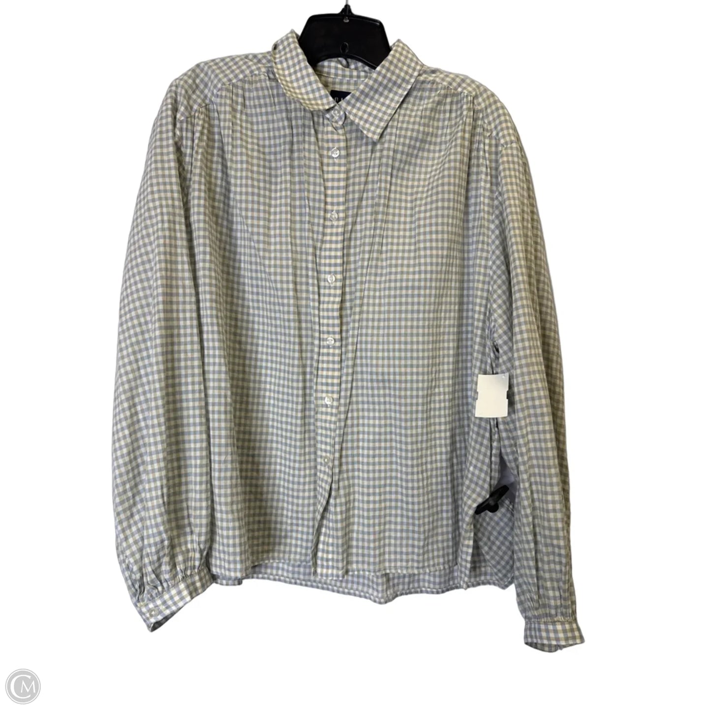 Top Long Sleeve By Gap In Plaid Pattern, Size: M