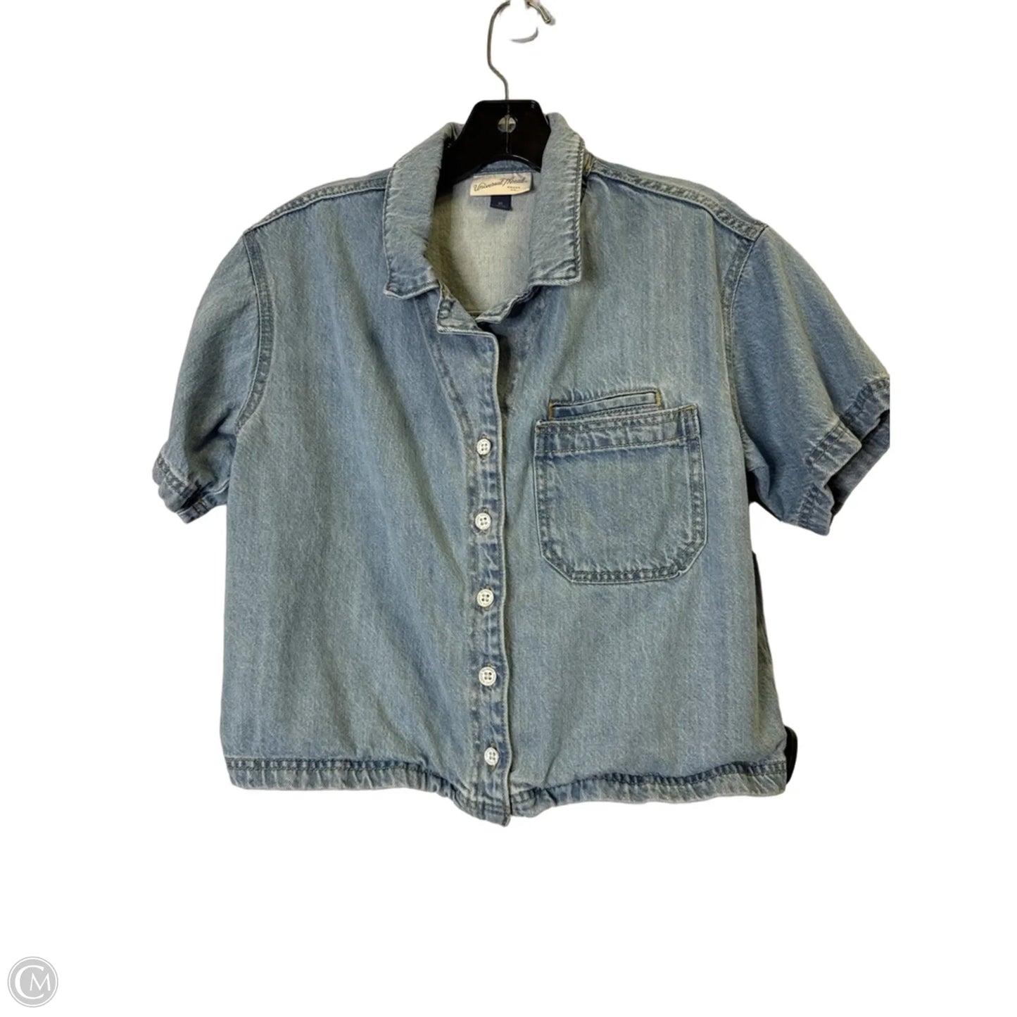 Top Short Sleeve By Universal Thread In Blue Denim, Size: Xs