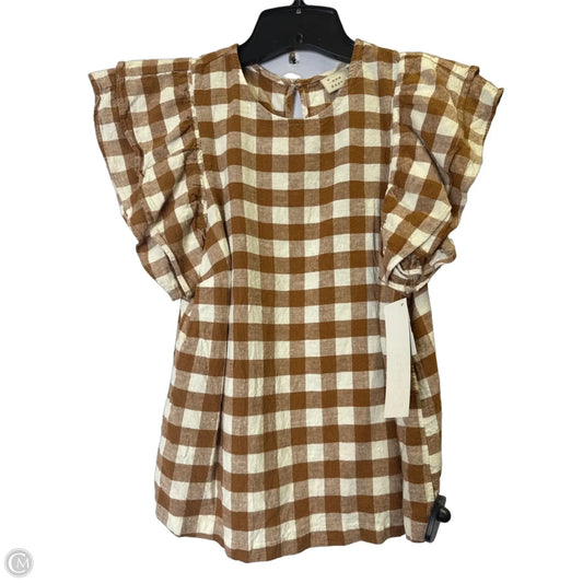 Top Short Sleeve By A New Day In Plaid Pattern, Size: Xs