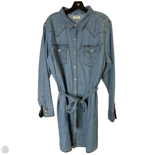 Dress Casual Short By Wrangler In Blue Denim, Size: Xxl