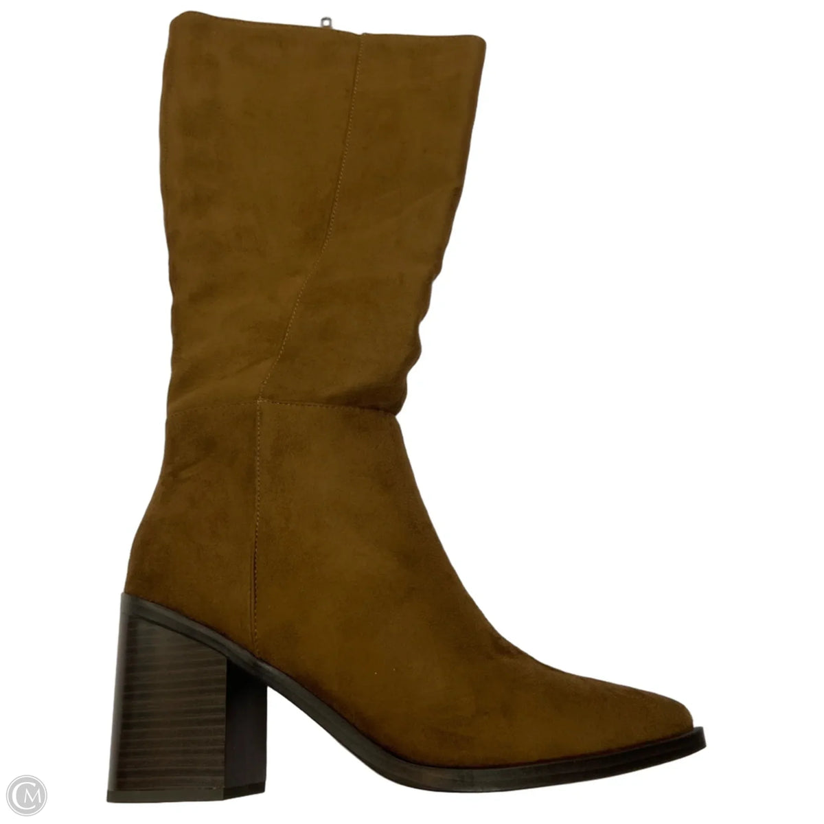 Boots Knee Heels By Soda In Brown, Size: 11