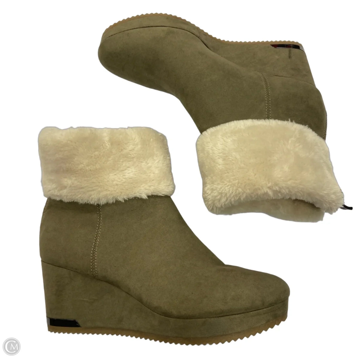 Boots Ankle Heels By Dkny In Green, Size: 10