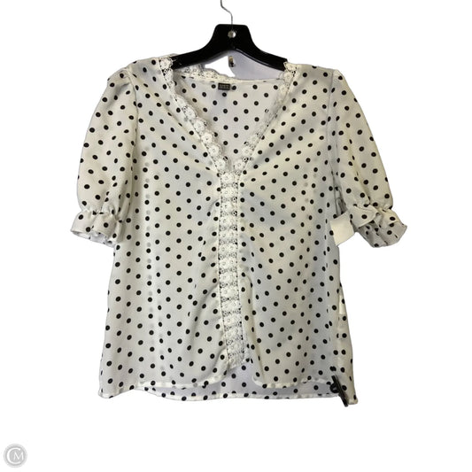 Top Short Sleeve By Shein In Polkadot Pattern, Size: 6