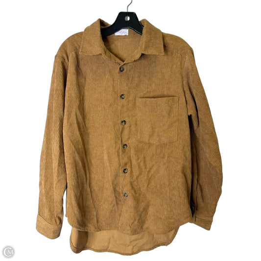 Jacket Shirt By Pink Lily In Brown, Size: S