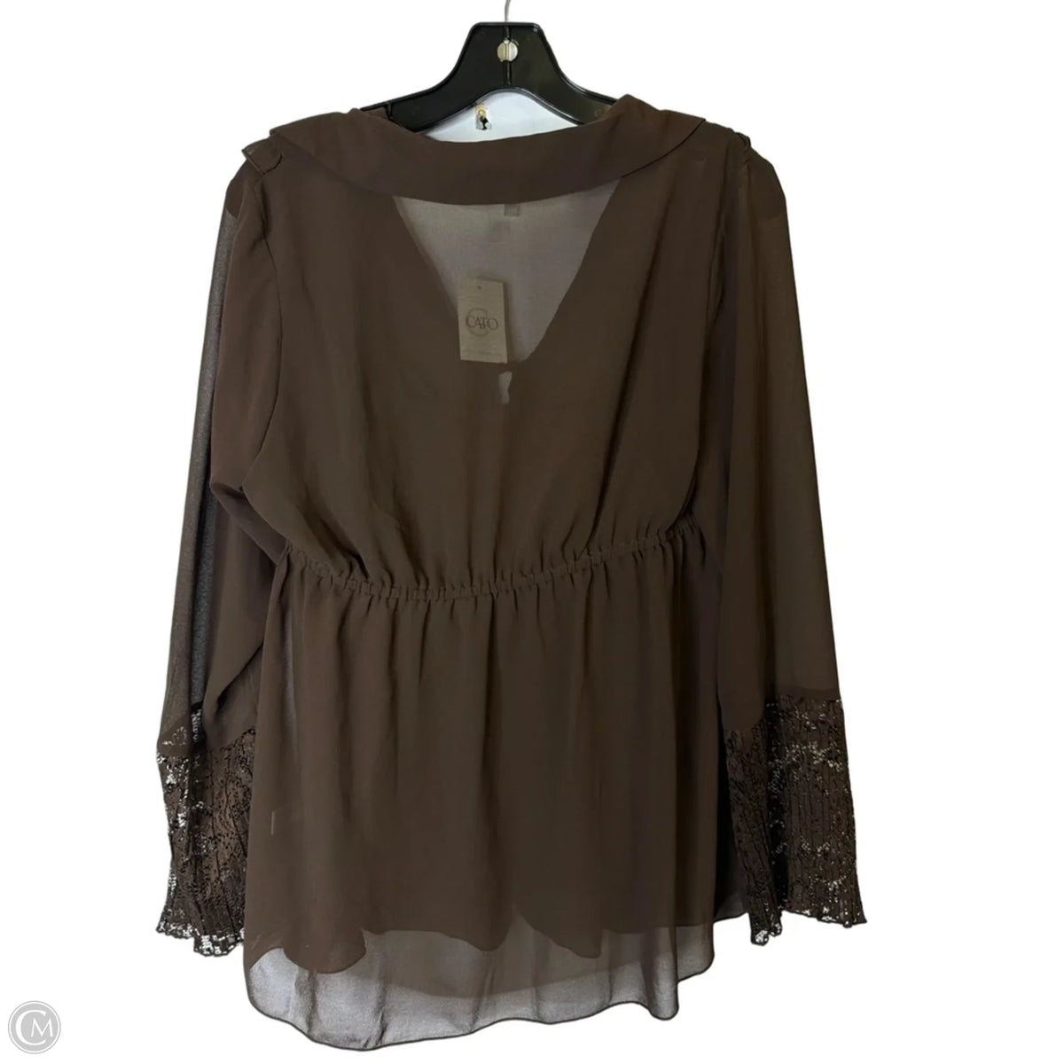 Top Long Sleeve By Cato In Brown, Size: M
