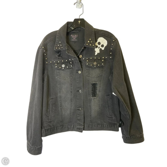 Jacket Denim By Love Tree In Black Denim, Size: L