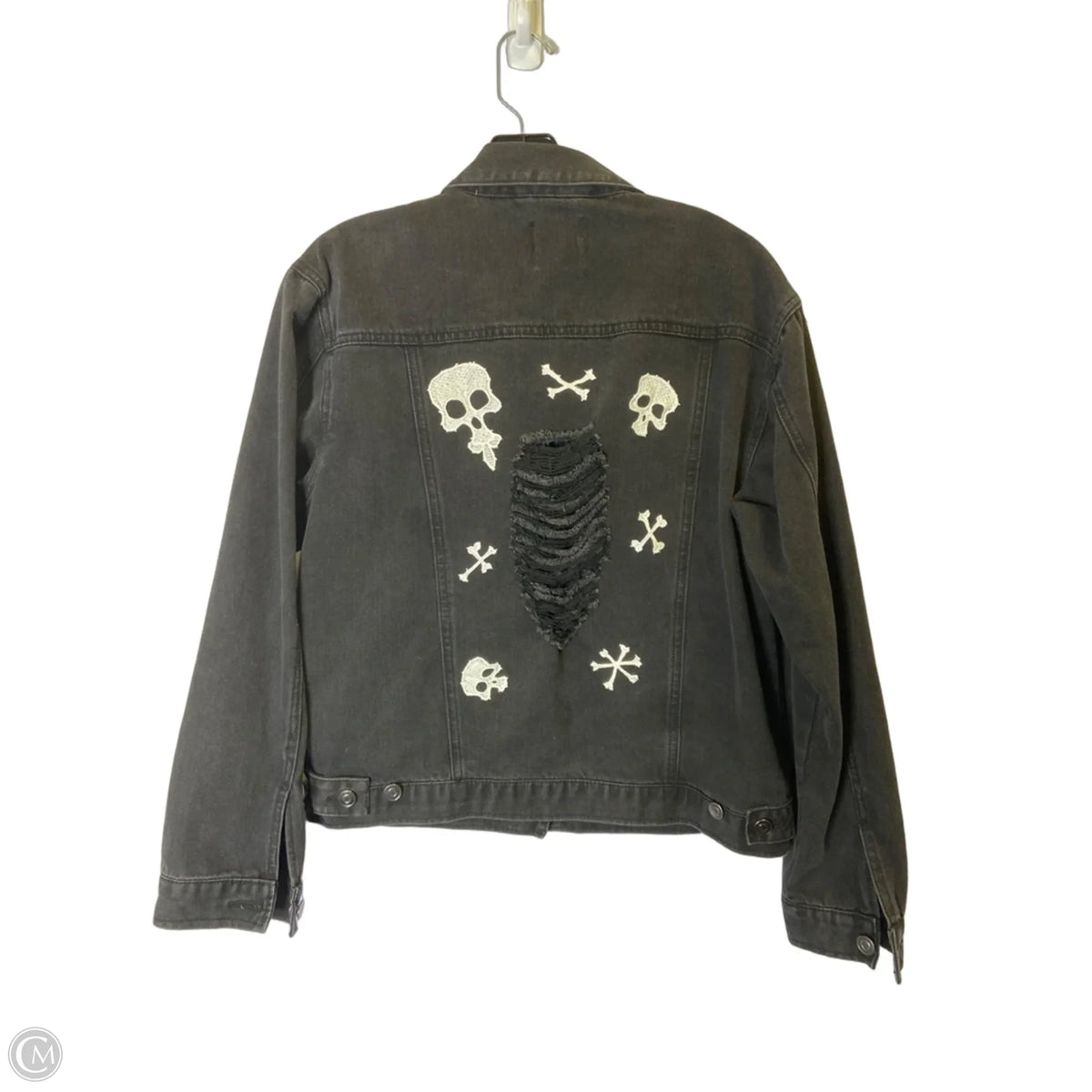 Jacket Denim By Love Tree In Black Denim, Size: L