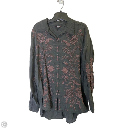 Top Long Sleeve By Johnny Was In Black, Size: L