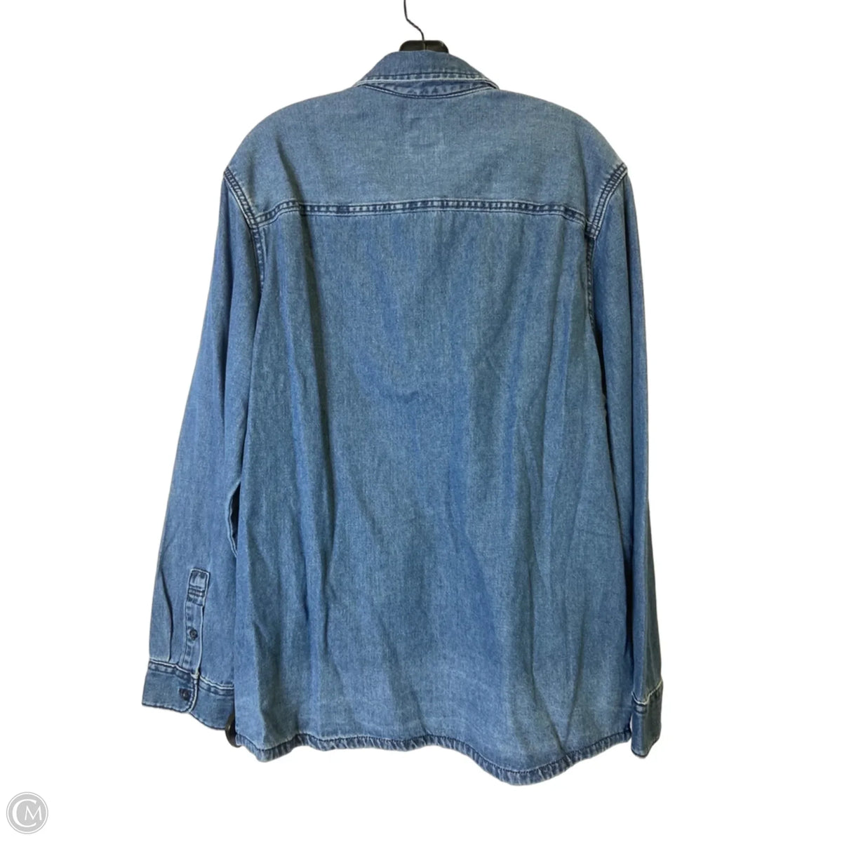 Jacket Shirt By Lee In Blue Denim, Size: M