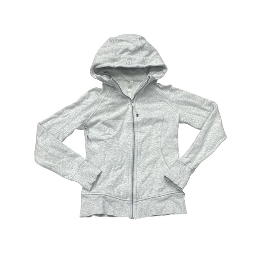 Athletic Jacket By Lululemon In Grey, Size:6