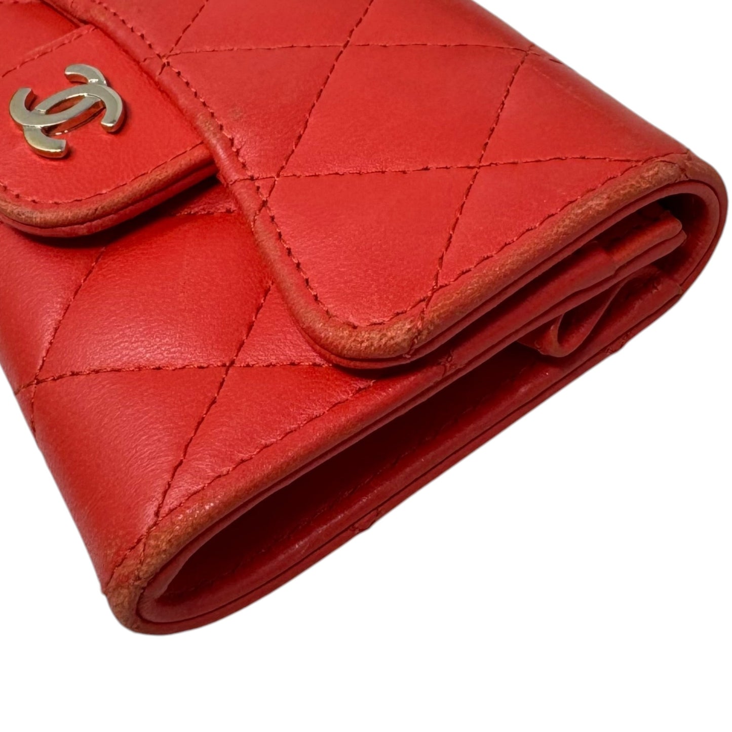 Matelasse Quilted Leather CC Cardholder Wallet Luxury Designer By Chanel, Size: Small