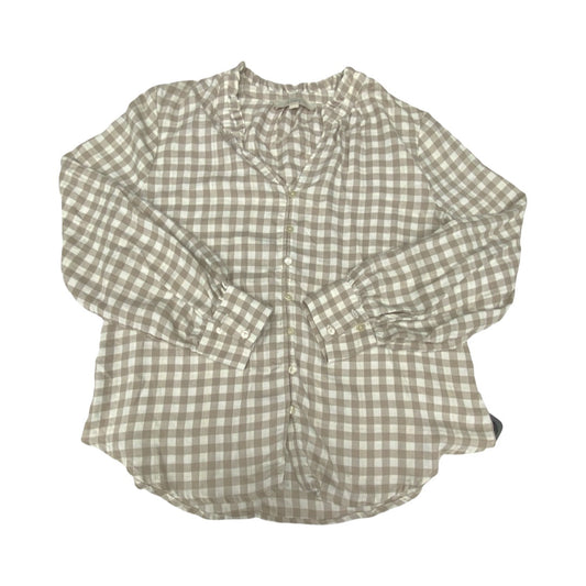 Top Ls By Loft In Checkered Pattern, Size:L