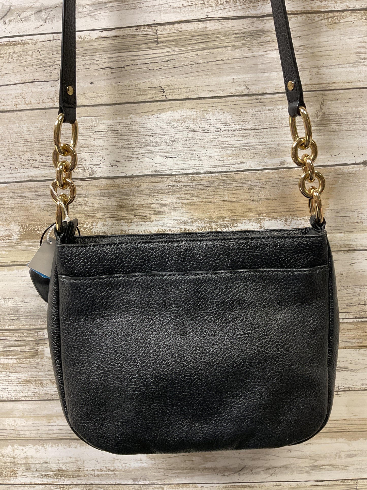 Handbag Designer By Michael By Michael Kors In Black & Gold, Size:Medium